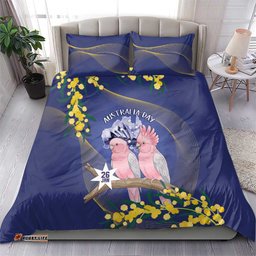 Pink Galah Australia Day Bedding Set 26th January Golden Wattle Flag Color LT14