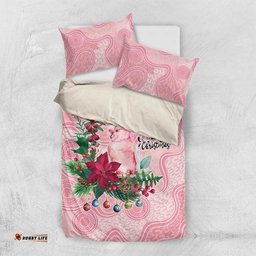 Watercolor Pink Galah Flowers Bedding Set Australia Christmas Vibes LT9
