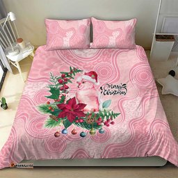 Watercolor Pink Galah Flowers Bedding Set Australia Christmas Vibes LT9