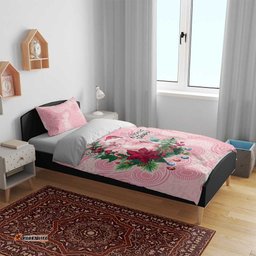 Watercolor Pink Galah Flowers Bedding Set Australia Christmas Vibes LT9