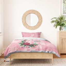Watercolor Pink Galah Flowers Bedding Set Australia Christmas Vibes LT9
