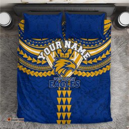 Personalized West Coast Eagles Bedding Set Polynesian Tribal Pattern Heritage Football TS04