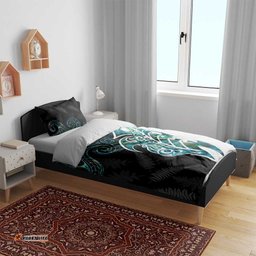 Proud Aotearoa Bedding Set Maori Silver Fern Mix Paua Shell Pattern LT14