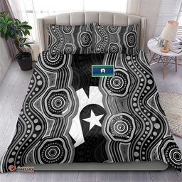 Torres Strait Islander Bedding Set Flag Feather Headdress Indigenous Dotwork Tribal Art TS04