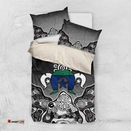 Torres Strait Islander Flag Bedding Set Dhari Indigenous Dotwork Pattern Art TS04