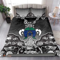 Torres Strait Islander Flag Bedding Set Dhari Indigenous Dotwork Pattern Art TS04
