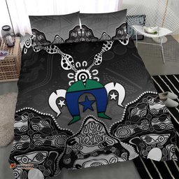 Torres Strait Islander Flag Bedding Set Dhari Indigenous Dotwork Pattern Art TS04