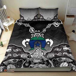 Torres Strait Islander Flag Bedding Set Dhari Indigenous Dotwork Pattern Art TS04