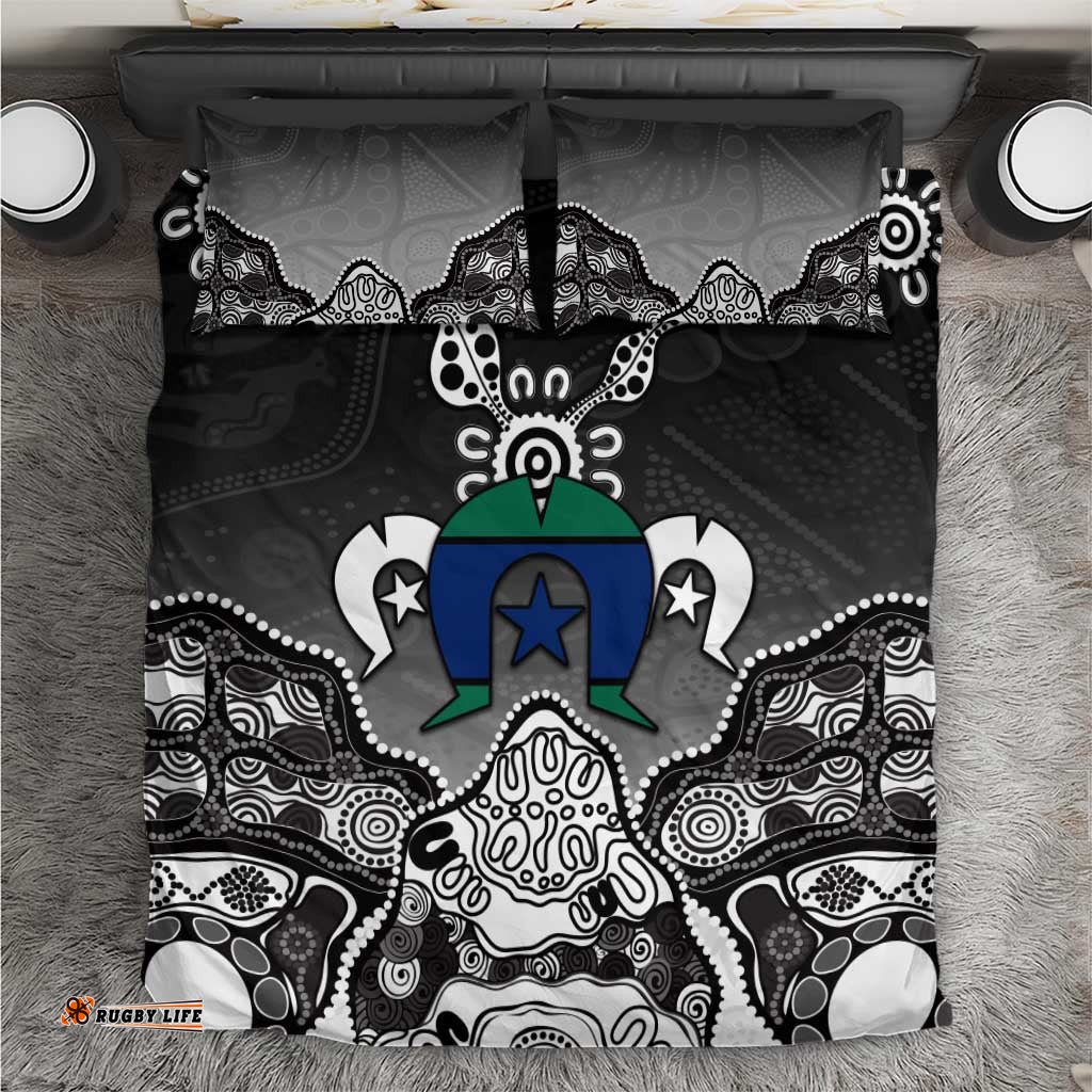 Torres Strait Islander Flag Bedding Set Dhari Indigenous Dotwork Pattern Art TS04