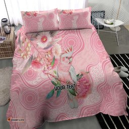 Personalized Pink Galah Fight for Hope and Healing Bedding Set Australias Breast Cancer Awareness LT9