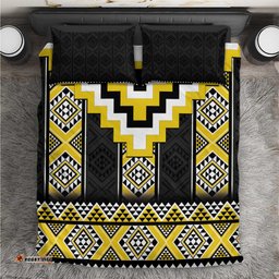 Yellow Taniko Aotearoa Bedding Set Niho Taniwha Mix Poutama LT14
