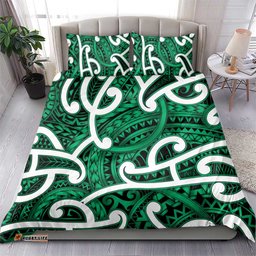 Aotearoa Maori Kowhaiwhai Bedding Set Kakariki Puhoro and Patiki LT9