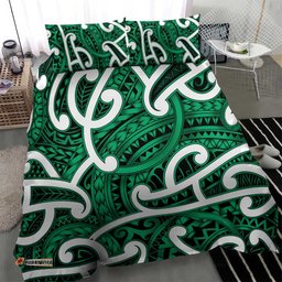 Aotearoa Maori Kowhaiwhai Bedding Set Kakariki Puhoro and Patiki LT9