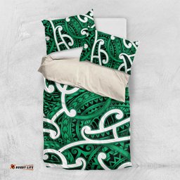 Aotearoa Maori Kowhaiwhai Bedding Set Kakariki Puhoro and Patiki LT9