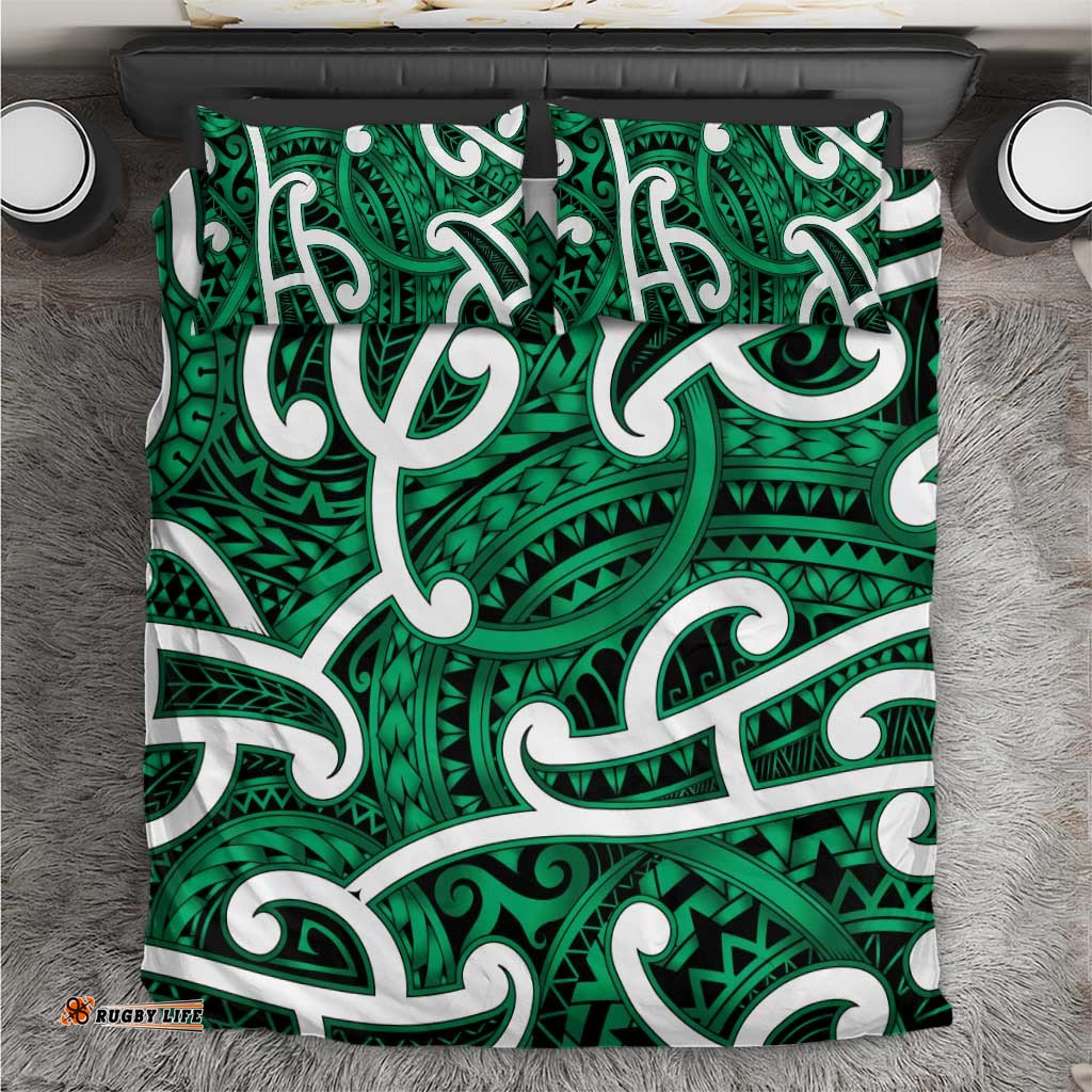 Aotearoa Maori Kowhaiwhai Bedding Set Kakariki Puhoro and Patiki LT9