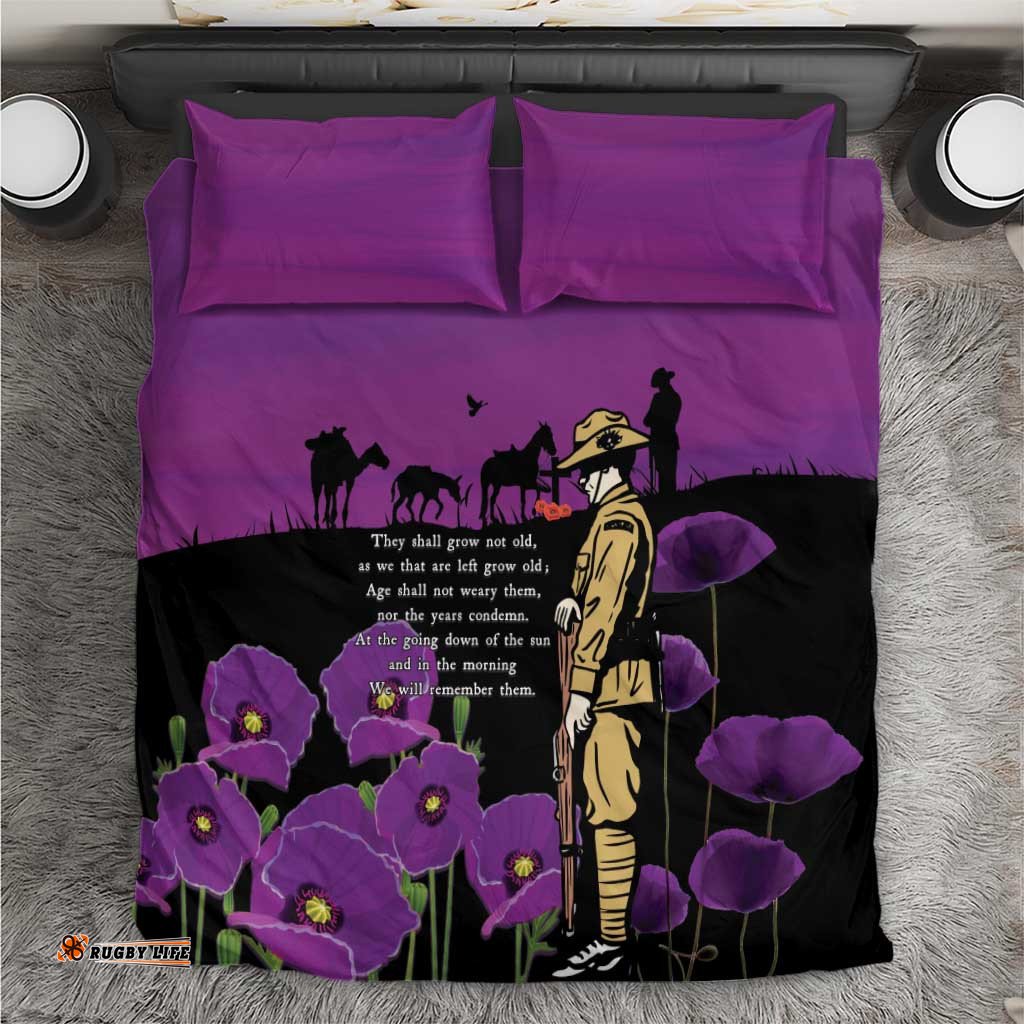 ANZAC Soldier and War Animals Bedding Set We Will Remember Them LT15