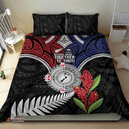 Aotearoa and Samoa Mo Te Tiriti Bedding Set Tangata Moana Stand with Tangata Whenua LT9