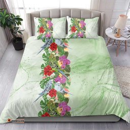 Aussie Budgies Blue And Green Tropical Birds Bedding Set LT9