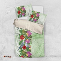 Aussie Budgies Blue And Green Tropical Birds Bedding Set LT9