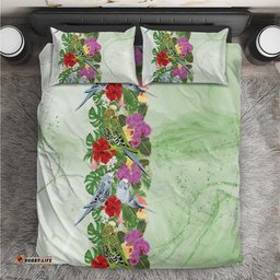 Aussie Budgies Blue And Green Tropical Birds Bedding Set LT9