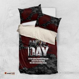 Australia ANZAC Day Bedding Set We Will Remember Them Poppy Camouflage LT14