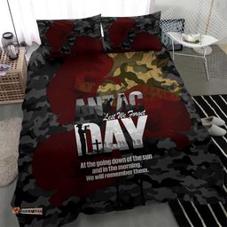 Australia ANZAC Day Bedding Set We Will Remember Them Poppy Camouflage LT14