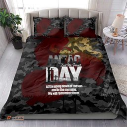 Australia ANZAC Day Bedding Set We Will Remember Them Poppy Camouflage LT14