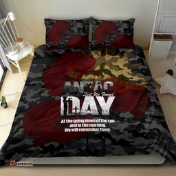 Australia ANZAC Day Bedding Set We Will Remember Them Poppy Camouflage LT14