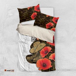 Australia ANZAC Day Bedding Set Boots And Slouch Hat Lest We Forget LT14