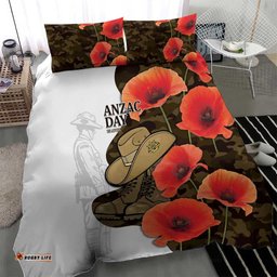 Australia ANZAC Day Bedding Set Boots And Slouch Hat Lest We Forget LT14