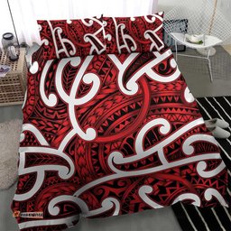 Aotearoa Maori Kowhaiwhai Bedding Set Whero Puhoro and Patiki LT9