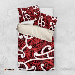 Aotearoa Maori Kowhaiwhai Bedding Set Whero Puhoro and Patiki LT9