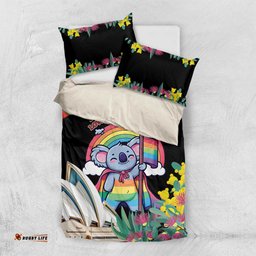 Aussia Pride Month Rainbow Koala Bedding Set LT9