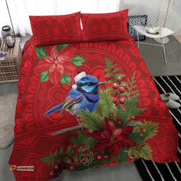 Aussie Superb Fairywren Bird Bedding Set Aboriginal Inspired Christmas LT9