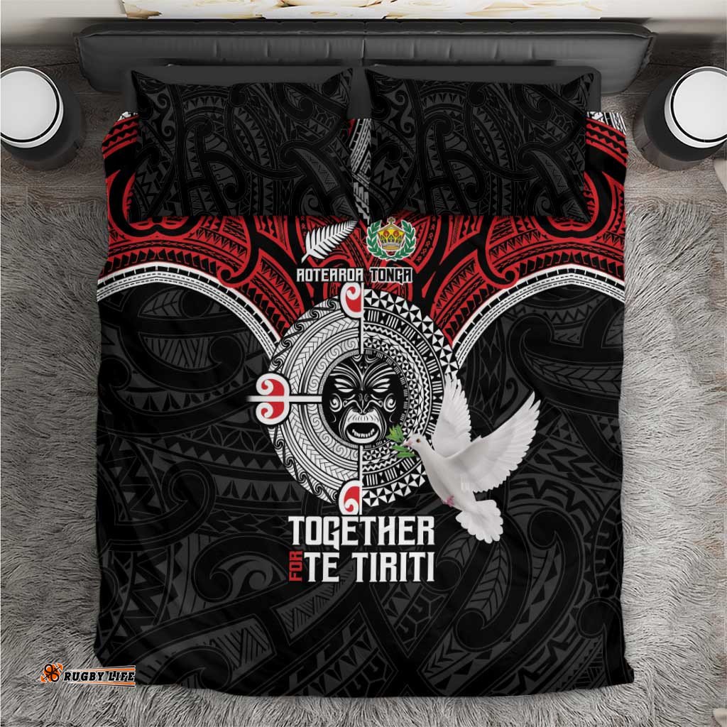 Aotearoa and Tonga Mo Te Tiriti Bedding Set New Zealand Honour The Treaty Ake!Ake!Ake! LT9