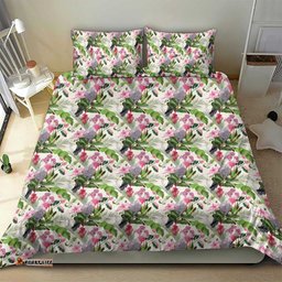 Aussie Pink Cockatoo Flowers Seamless Pattern Bedding Set LT9