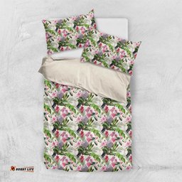 Aussie Pink Cockatoo Flowers Seamless Pattern Bedding Set LT9