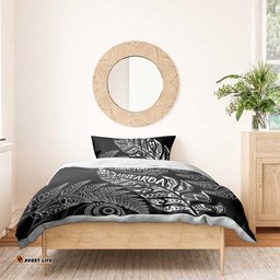 Aotearoa Personalized Lawn Bowls Maori Bedding Set New Zealand Black Tribal Silver Fern LT7
