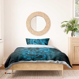 Aotearoa Maori Hei Tiki Bedding Set Kikorangi Kowhaiwhai Puhoro Motif LT9
