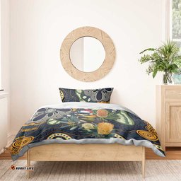 Aussie Honeyeaters Banksia Christmas Bedding Set Aboriginal Dots Painting Blue Motif LT9