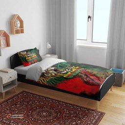 Aotearoa One Love Bedding Set Reggae Lion with Kakahu Huruhuru LT03