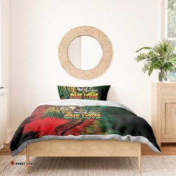 Aotearoa One Love Bedding Set Reggae Lion with Kakahu Huruhuru LT03