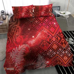 Aotearoa Taniko Matariki Bedding Set Cosmic Red LT7