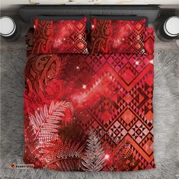 Aotearoa Taniko Matariki Bedding Set Cosmic Red LT7