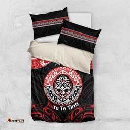 Aotearoa Toitu Te Tiriti Bedding Set Haka Tiki Honour The Treaty LT14