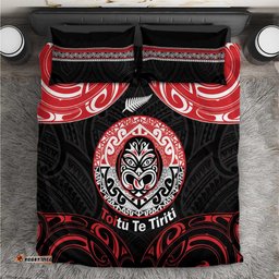 Aotearoa Toitu Te Tiriti Bedding Set Haka Tiki Honour The Treaty LT14