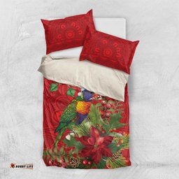 Aussie Rainbow lorikeet Bedding Set Aboriginal Inspired Christmas LT9