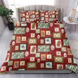 Aussie Birds Christmas La La Land Bedding Set Red Vintage Stamp Edition LT9