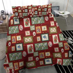 Aussie Birds Christmas La La Land Bedding Set Red Vintage Stamp Edition LT9