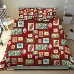 Aussie Birds Christmas La La Land Bedding Set Red Vintage Stamp Edition LT9